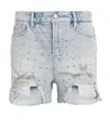 Good American Bombshell Rhinestone Cutoff Denim Shorts In Blue