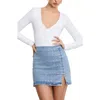 Good American Dolly Scuba Bodysuit In White001