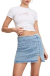 Good American Dolly Signature Super Stretch Baby Tee In White001