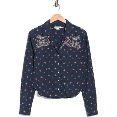 Good American Dolly Tailored Poplin Shirt In Multi