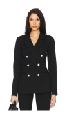 Good American Embellished Double Breasted Blazer In Black
