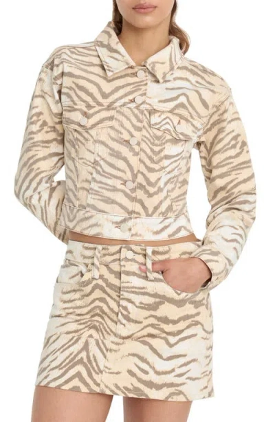 Good American Essential Crop Organic Cotton Denim Jacket In Multi