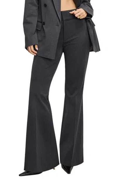 Good American Essential Flare Leg Pants In Dark Heather Gray