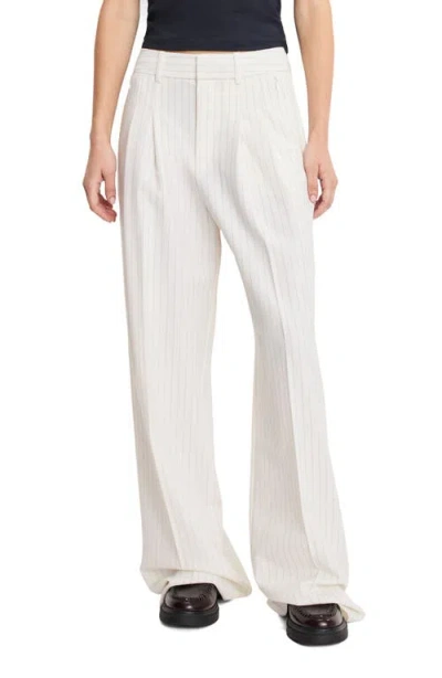 Good American Essential Wide Leg Suiting Pants In White