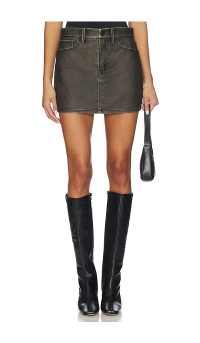 Good American Faux Leather Good 90s Mini Skirt In Brown