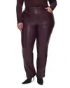Good American Faux Leather Good Icon High Rise Straight Leg Jeans In Brown