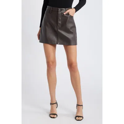 GOOD AMERICAN GOOD AMERICAN FAUX LEATHER MINISKIRT