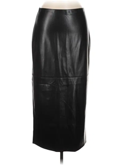 Pre-owned Good American Faux Leather Skirt In Black