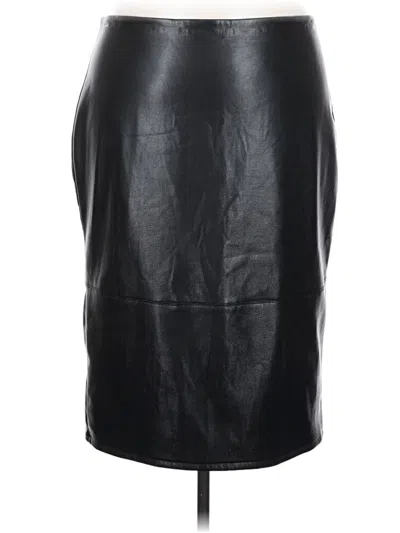 Pre-owned Good American Faux Leather Skirt In Black