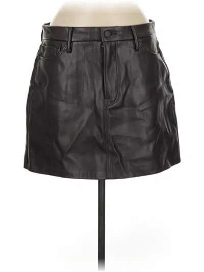 Pre-owned Good American Faux Leather Skirt In Brown