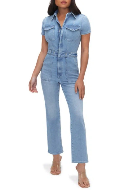 Good American Fit For Success Bootcut Jumpsuit In Blue274