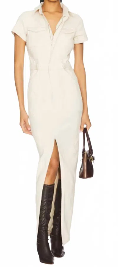 Good American Fit For Success Denim Dress In Ivory In Neutral