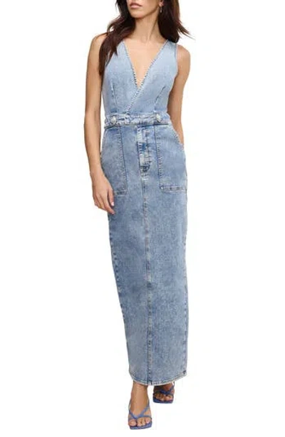 Good American Fit For Success Denim Maxi Dress In Blue