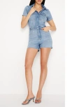 GOOD AMERICAN FIT FOR SUCCESS DENIM ROMPER