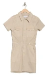 Good American Fit For Success Denim Utility Dress In Sand