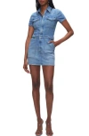 Good American Womens Indigo786 Fit For Success Belted Denim-blend Jumpsuit Xs In Blue274