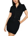 Good American Fit For Success Short Sleeve Denim Minidress In Black