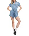 Good American Womens Indigo786 Fit For Success Belted Denim-blend Jumpsuit Xs In Blue