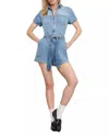 Good American Fit For Success Denim Utility Romper In Multi