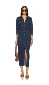 Good American Fit For Success Long Sleeve Midi Dress Indigo724 In Blue