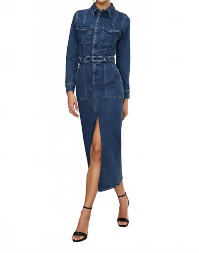 Good American Fit For Success Midi Dress In Indigo In Blue