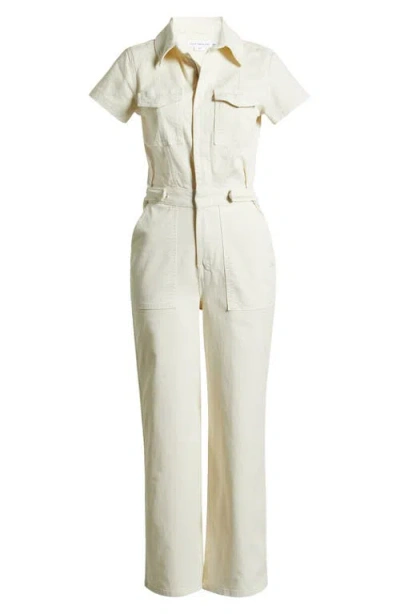 Good American Fit For Success Palazzo Jumpsuit In Ecru