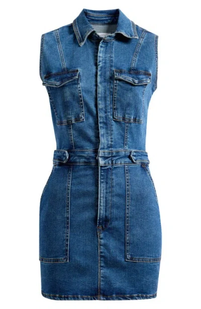Good American Fit For Success Sleeveless Denim Minidress In Indigo594