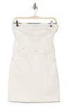 Good American Fit For Success Strapless Denim Minidress In Cloud White001