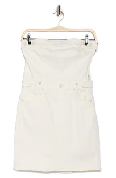 Good American Fit For Success Strapless Denim Minidress In Cloud White001