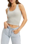 GOOD AMERICAN GOOD AMERICAN FITTED RIB SCOOP NECK TANK