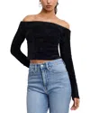 Good American Off The Shoulder Sweater In Black001