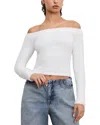 Good American Off The Shoulder Sweater In Cloud White