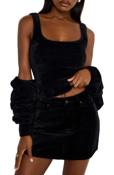 Good American Fuzzy Tank In Black001