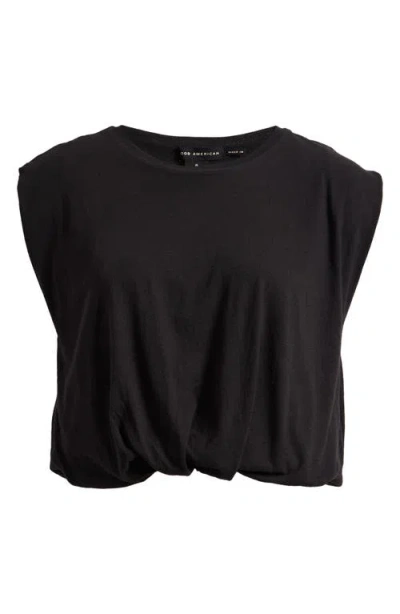 Good American Gathered Hem Muscle Top In Black