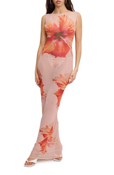 Good American Gauze Mesh Cover-up Maxi Dress