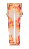 Good American Gauze Mesh Wide Leg Pant In Purple