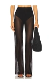 Good American Gauze Mesh Wide Leg Pant In Black