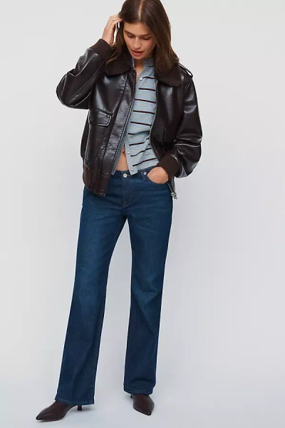 Good American Ghost Waist Low-rise Bootcut Jeans In Blue