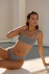 Good American Gingham Square-neck Bikini Top In Black