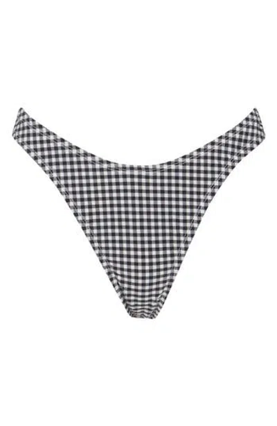 Good American Gingham High Leg Bikini Bottoms