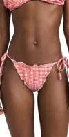 Good American Gingham Lattice Edge Bikini Bottoms Grenadine Gingham In Grenadine Gingham