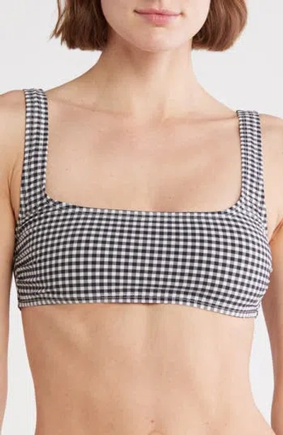 Good American Gingham Square Neck Bikini Top
