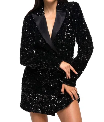 Good American Glow Blazer Dress In Black