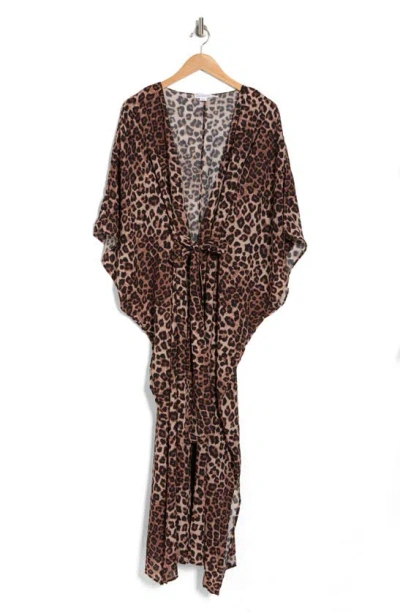 Good American Goddess Cover-up Robe In Leopard004