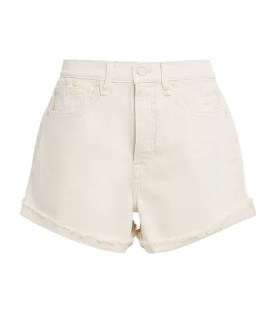 Good American Good 90s Denim Shorts In Ecru