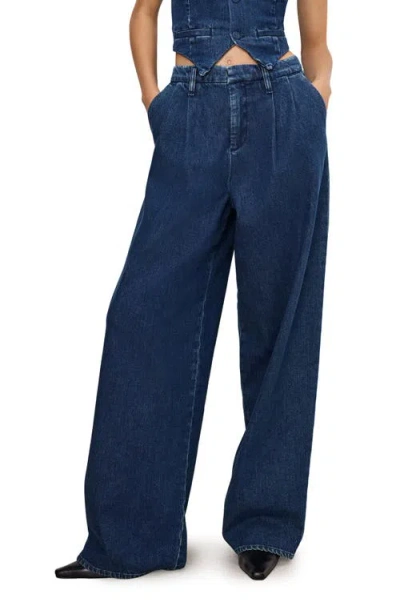 GOOD AMERICAN GOOD AMERICAN GOOD '90S PLEATED WIDE LEG JEANS