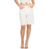 Good American Good '90s Raw Hem Bermuda Shorts In Cloud White001