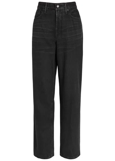 Good American Good 90s Relaxed Straight-leg Jeans In Black