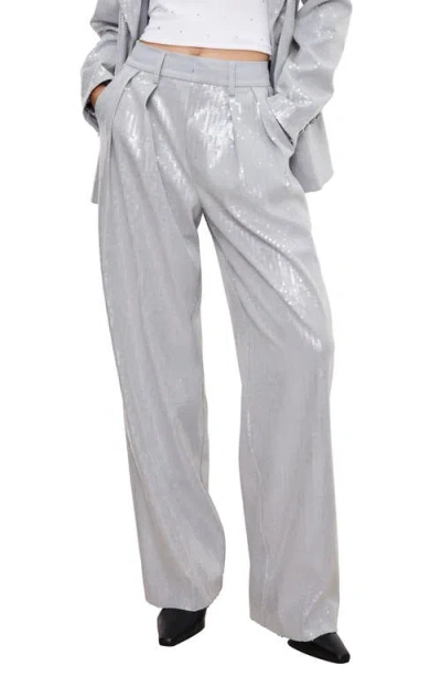 Good American Good '90s Sequin Pants In Heather Grey001