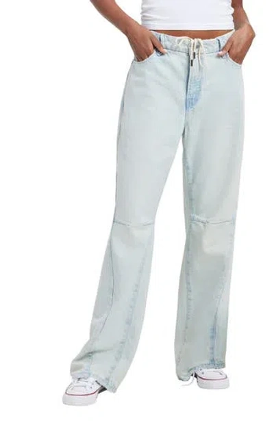 Good American Good '90s Straight Leg Drawstring Jeans In Indigo Multi